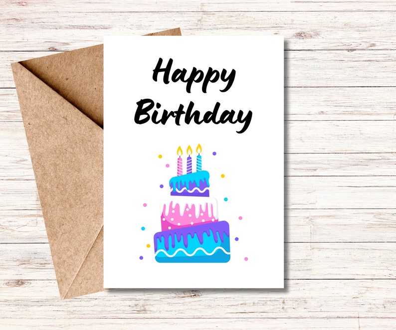 Printable Birthday Card Etsy Printable Birthday Card Etsy