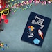 Printable Space Birthday Card, Downloadable Space Birthday Card, Cosmos ...