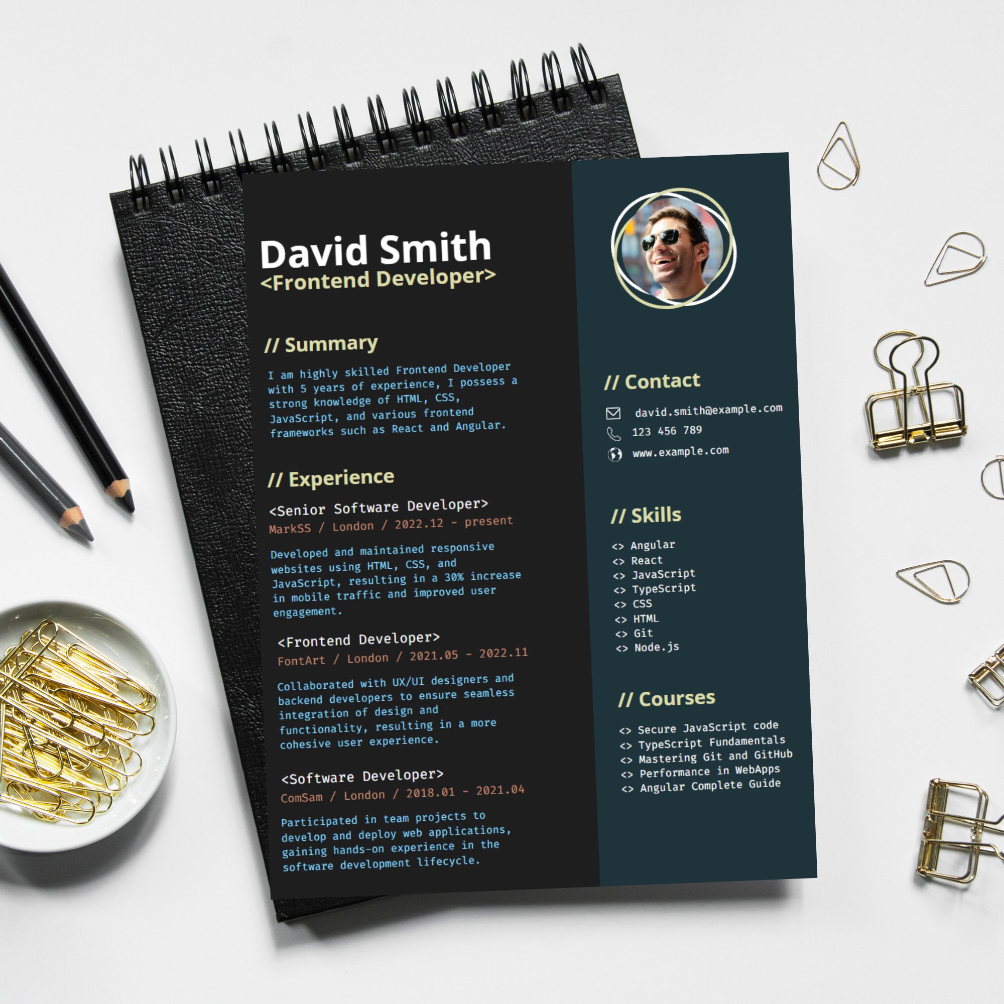 Printable Developer CV Template and Cover Letter - Etsy