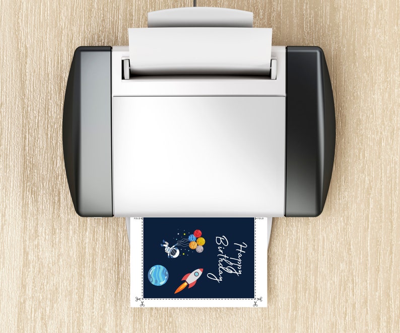 Printable Space Birthday Card, Downloadable Space Birthday Card, Cosmos ...