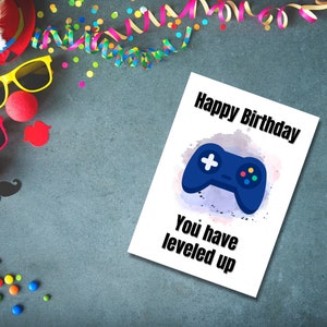 Printable Gamer Birthday Card Downloadable Gaming Birthday - Etsy