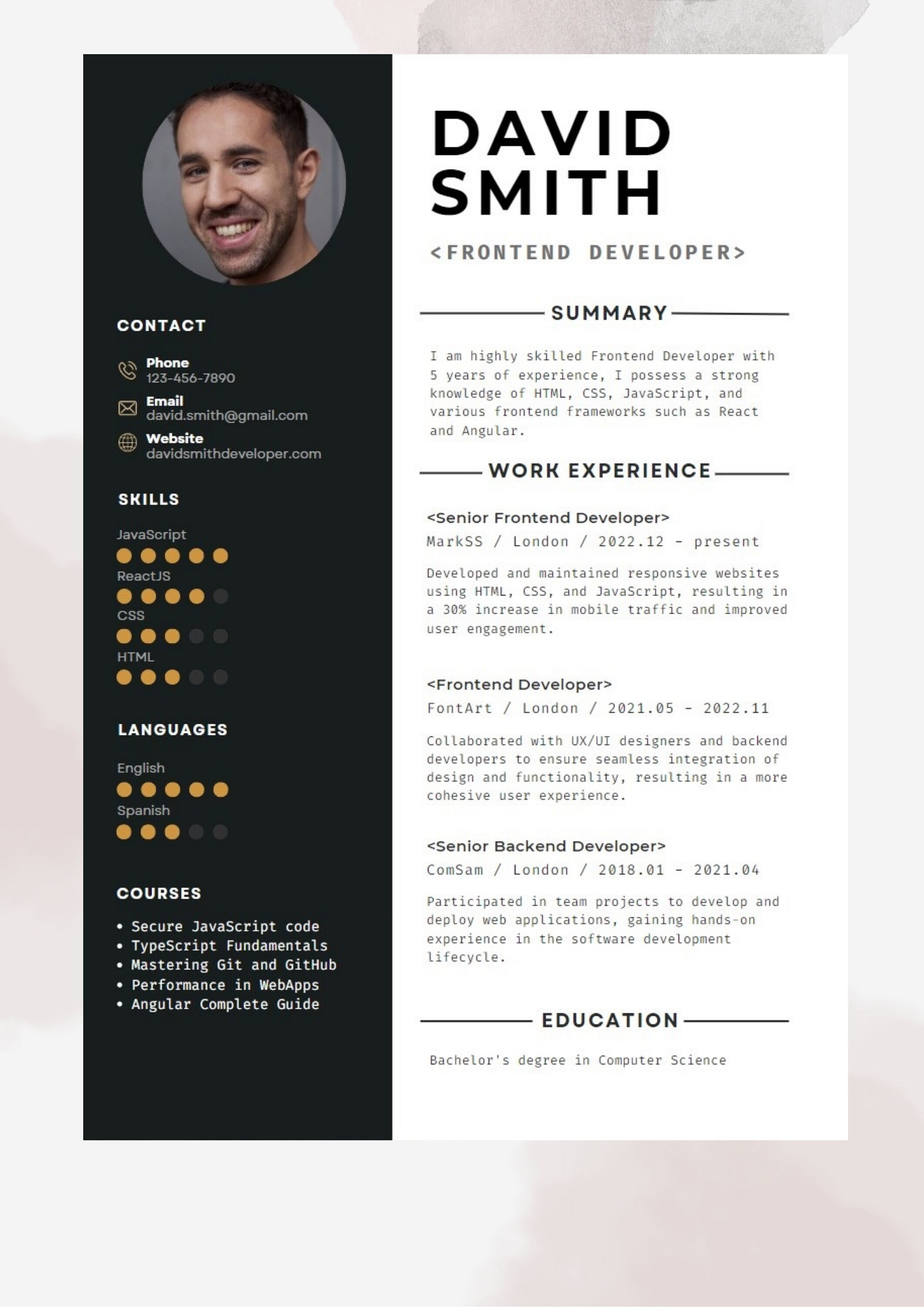 Printable Developer CV Template and Cover Letter - Etsy