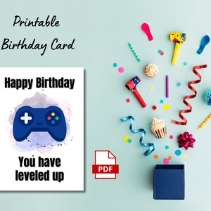 Printable Gamer Birthday Card Downloadable Gaming Birthday - Etsy