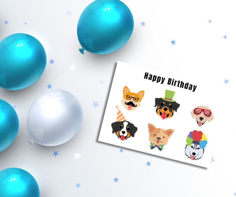 Printable Dog Birthday Card - Etsy