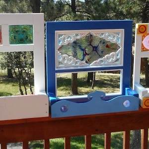 Easy DIY window frame planter boxes with suncatchers