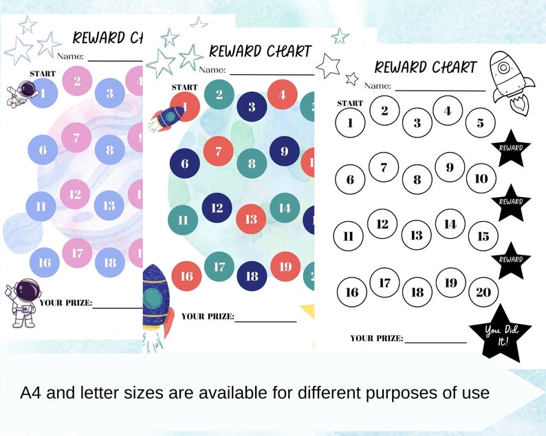 Eurowrap Belohnungstabelle A3 – Mit 59 Aufklebern, Rose Design | Für Kinder, Motivation, Ziele, 190 G/m² Papier