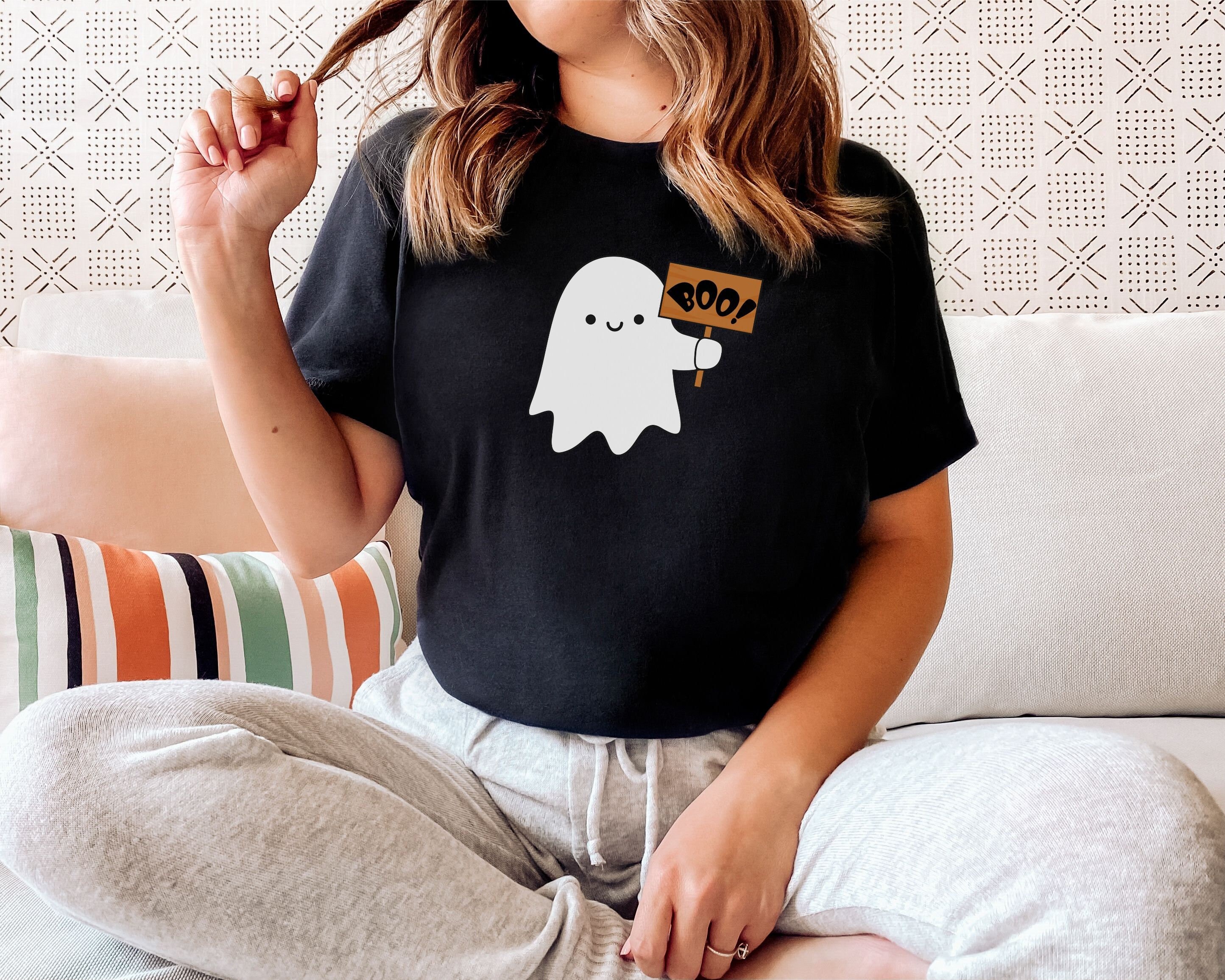 Halloween Pumpkin Neck Tie Associate Boo Shirt with Name Badge & Ghost   Graphic T-Shirt for Sale by FunWearVM