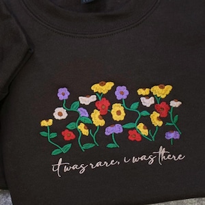Embroidered It Was Rare Flowers Sweatshirt, Piano Flowers embroidered, i was there Wildflowers Embroidered Eras Piano Gift, Eras gift shirt