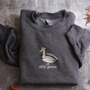 Embroidered Nurse Silly Goose Sweatshirt | Trendy Sweatshirt | Gift For Her | Silly Goose University | Funny Embroidered Shirt image 4