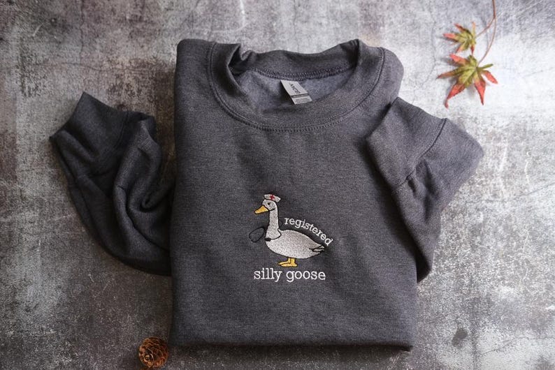 Embroidered Nurse Silly Goose Sweatshirt | Trendy Sweatshirt | Gift For Her | Silly Goose University | Funny Embroidered Shirt image 4