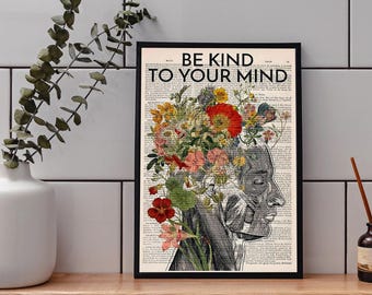 Be Kind To Your Mind Poster, Self Love Art, Self Care Awareness, Mental Health Poster, Mental Health Art, Self Care Art, Love Yourself