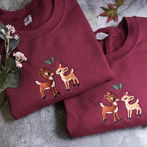 Kersttrui, kerstgeborduurd sweatshirt, retro kersttrui, vintage kersttrui, kerstpyjama