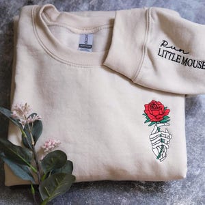 Run Little Mouse Shirt, Rose Skeleton Sweatshirt, Haunting Adeline Tee, Dark Romance Reader Merch, Book Lover Gifts for her image 4