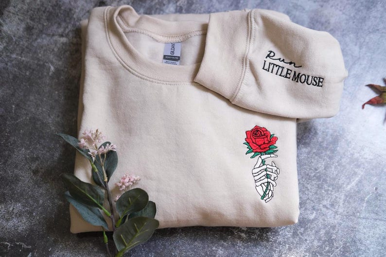 Run Little Mouse Shirt, Rose Skeleton Sweatshirt, Haunting Adeline Tee, Dark Romance Reader Merch, Book Lover Gifts for her image 4