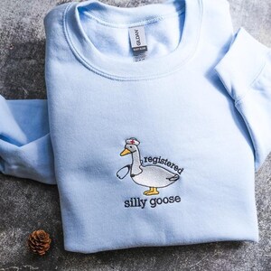 Embroidered Nurse Silly Goose Sweatshirt | Trendy Sweatshirt | Gift For Her | Silly Goose University | Funny Embroidered Shirt image 5