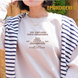 Embroidered Poetry Crewneck, Proud member of Poet Dept Sweatshirt, Love and Poetry, New Album Sweatshirt, Tortured Member Shirt image 10