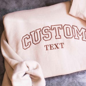 Custom Embroidered Varsity Crewneck - Embroidery Crewneck- Custom Embroidery - Personalized Sweatshirt - Embroidered Sweatshirt, mom gift