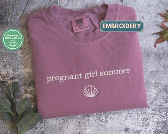 Comfort Colors Pregnant Girl Summer Tee, Sweatshirt, Beach Bum Pregnancy Reveal, Baby Shower New Mom Shirt Gift for Mother's Day