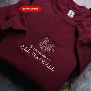 Embroidered ATW sweatshirt, Minimalist I remember it ATWTMVTVFTV Sweatshirt, Aesthetic gift for sad girls, Autumn outfit gift for her