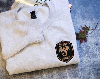 Embroidered Quest Squad Sweatshirt, Ridoc Shirt, Dragon Rider, Fourth Wing Sweatshirt, Quest Squad Broccoli Xaden Riorson romantasy shirt