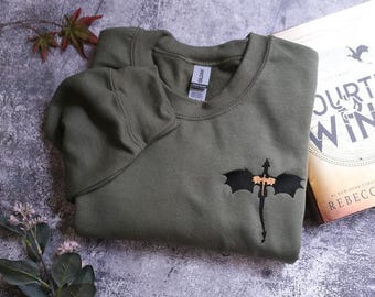 EMBROIDERED Basgiath War College Sweatshirt, Fourth Wing Shirt, Dragon Rider, Rebecca Yorros, Fourth Wing, Violet Sorrengail, Bookish Shirt