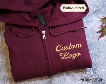 Custom Jacket, Personal Embroidered Hoodie, Custom Embroidered Monogram Hoodie Jacket, Personalized Zipper Hoodie, Customized Zip Up Hoodie