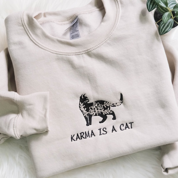 Karma Cat Crewneck Sweatshirt, Midnights Karma Tee, Karma Cat Sweatshirt Hoodie,pop culture y2k shirt, gift for cat mom, cat lover gift