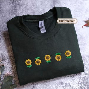 Cute Sunflower Shirt: Embroidered Cottagecore sweater, Wildflowers Comfort Colors image 10