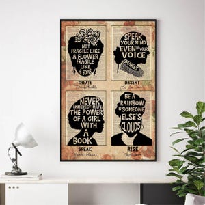 Female Empowerment, Black Queen Poster, Girls affirmations, feminist Print, Empowering Women, Feminist Gift, Black Women in History Poster,