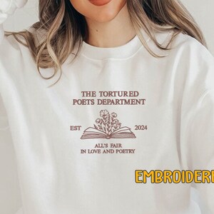 Embroidered Poetry Crewneck, Proud member of Poet Dept Sweatshirt, Love and Poetry, New Album Sweatshirt, Tortured Member Shirt image 2