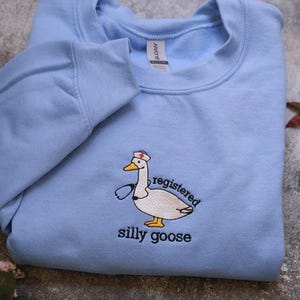 Embroidered Nurse Silly Goose Sweatshirt | Trendy Sweatshirt | Gift For Her | Silly Goose University | Funny Embroidered Shirt image 1