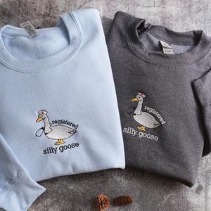 Embroidered Nurse Silly Goose Sweatshirt | Trendy Sweatshirt | Gift For Her | Silly Goose University | Funny Embroidered Shirt image 2