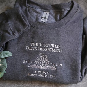 Embroidered Poetry Crewneck, Proud member of Poet Dept Sweatshirt, Love and Poetry, New Album Sweatshirt, Tortured Member Shirt image 3