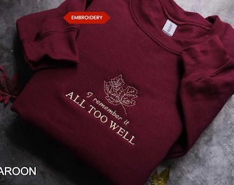 Embroidered ATW sweatshirt, Minimalist I remember it ATWTMVTVFTV Sweatshirt, Aesthetic gift for sad girls, Autumn outfit gift for her