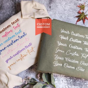 Personalized Unisex Shirts, Sweatshirts, Hoodies, Custom Embroidery Comfort Colors Tee, Custom Embroidery text, Custom Gift, Custom clothing