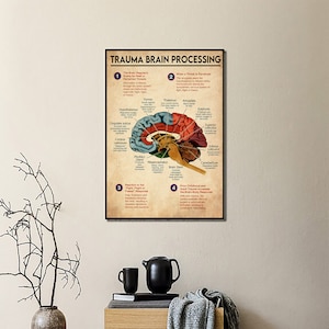 Trauma Brain Processing Poster, Mental Health Poster, Brain Anatomy ...