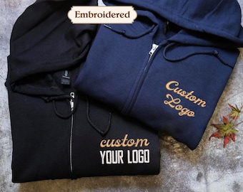 Custom Embroidered Hoodie Jacket Personalized Quarter Zip with Monogram, Christmas gift