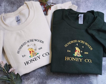 EMBROIDERED Fall Winnie the Pooh Sweatshirt, Fall Theme Crewneck, Custom Sweatshirt, Fall Sweater, Halloween Sweatshirt, Vintage Sweater