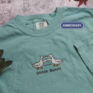 Embroidered Goose Bumps Comfort Colors T-Shirt Goose Bumps T-Shirt Comfort Colors Cozy T-Shirts Unisex Goose Shirt Fathers Day Gift