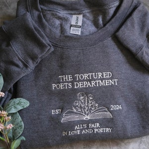 Embroidered Poetry Crewneck, Proud member of Poet Dept Sweatshirt, Love and Poetry, New Album Sweatshirt, Tortured Member Shirt image 5