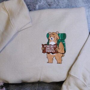 Geborduurde FDT Resist Bear-hoodie - Foxtrot Delta Tango Resistance-sweater, Support National Parks Resist-shirt, subtiel FDT-anti-Trmp