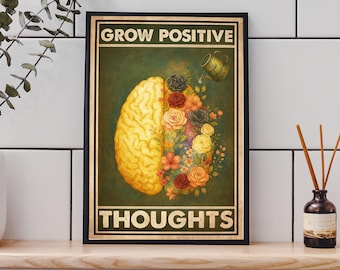 Poster med positiva tankar, poster med växande tankesätt, motiverande väggkonst, klassrumsdekor, lugnhörna, skolkurator, bekräftelse