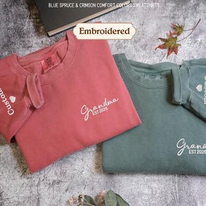 Comfort Colors® Embroidered Grandma Shirt, Gigi Shirt, Gift for Grandma, Nana Shirt, New Grandma Gift, Embroidered Grandma shirt