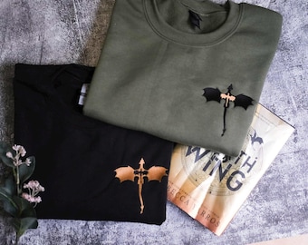EMBROIDERED Basgiath War College Sweatshirt, Fourth Wing Shirt, Dragon Rider, Rebecca Yorros, Fourth Wing, Violet Sorrengail, Bookish Shirt