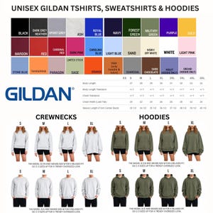 a women's sweatshirt with different colors and sizes