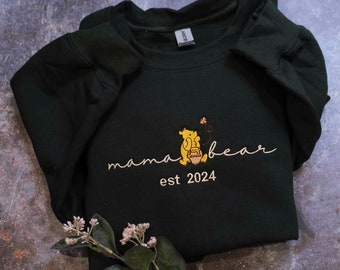 Mama Bear embroidered Sweatshirt / Custom Pooh Bear Mom Sweatshirt / Winnie the Pooh Sweatshirt / Mom Gifts / Disneyland Family Vacation