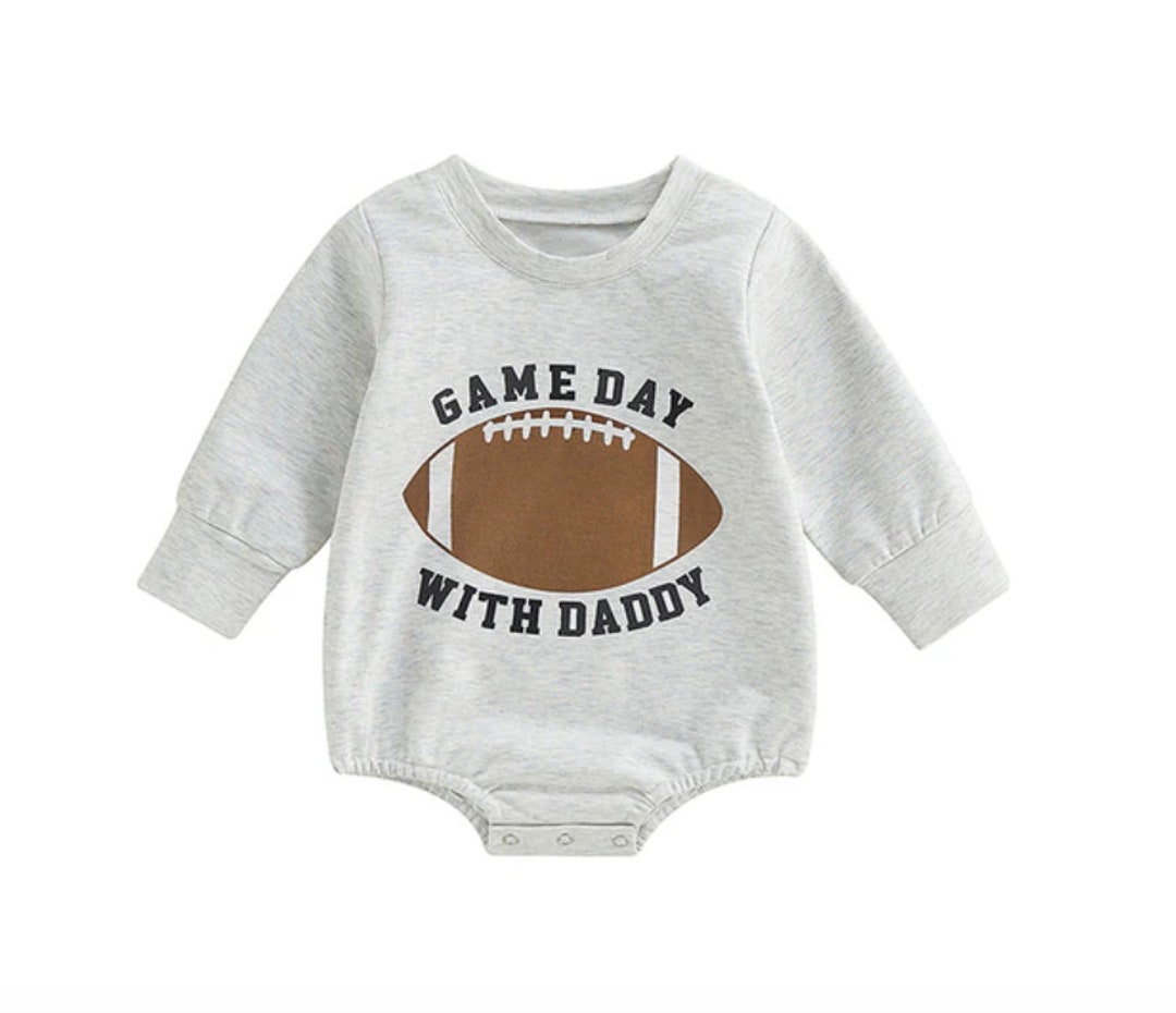 Game Day With Daddy Baby Boy Football Outfit Football Fan Etsy