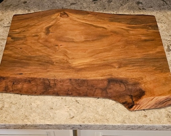 Kersen hardhout/handgemaakt ruw gesneden/live edge hout Serveerplank kaas en eten - charcuterieplank