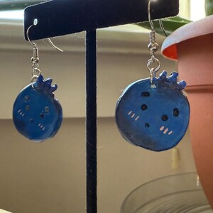 Bashful Blueberry Handmade Polymer Clay Earrings