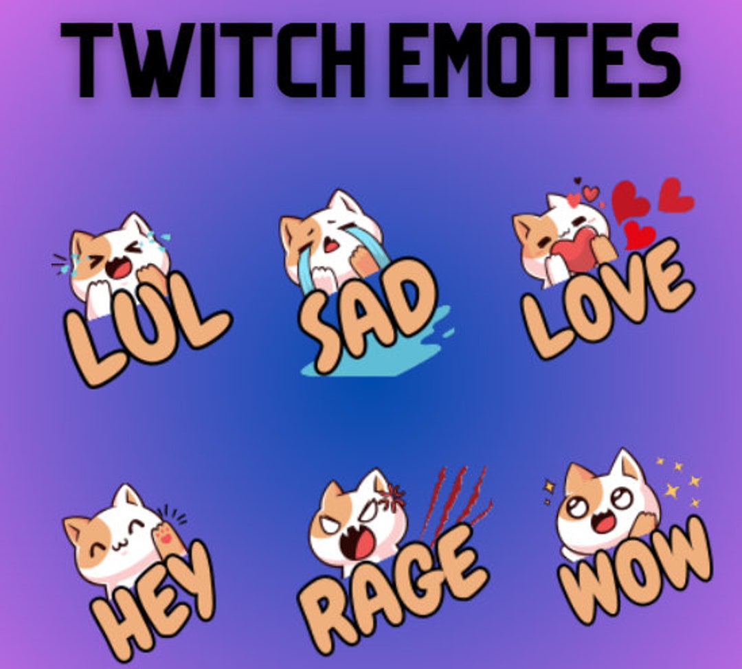 Cute Cat Twitch Emotes - Expressive Kitty Reactions for Streamers - Etsy